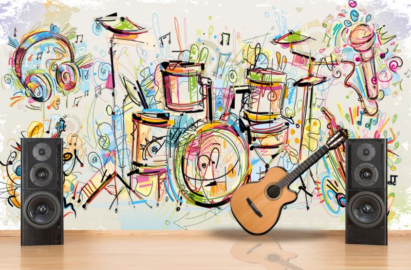 Shop best music art Wallpaper for your bedroom music room, Cafe and